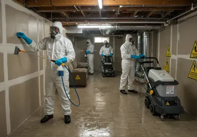 Basement Moisture Removal and Structural Drying process in DeQuincy, LA